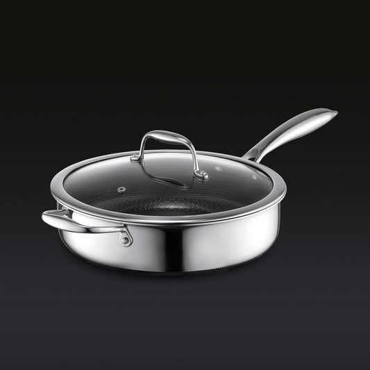 Hybrid Deep Saut¨¦ Pan with Lid, 3.3-Qt