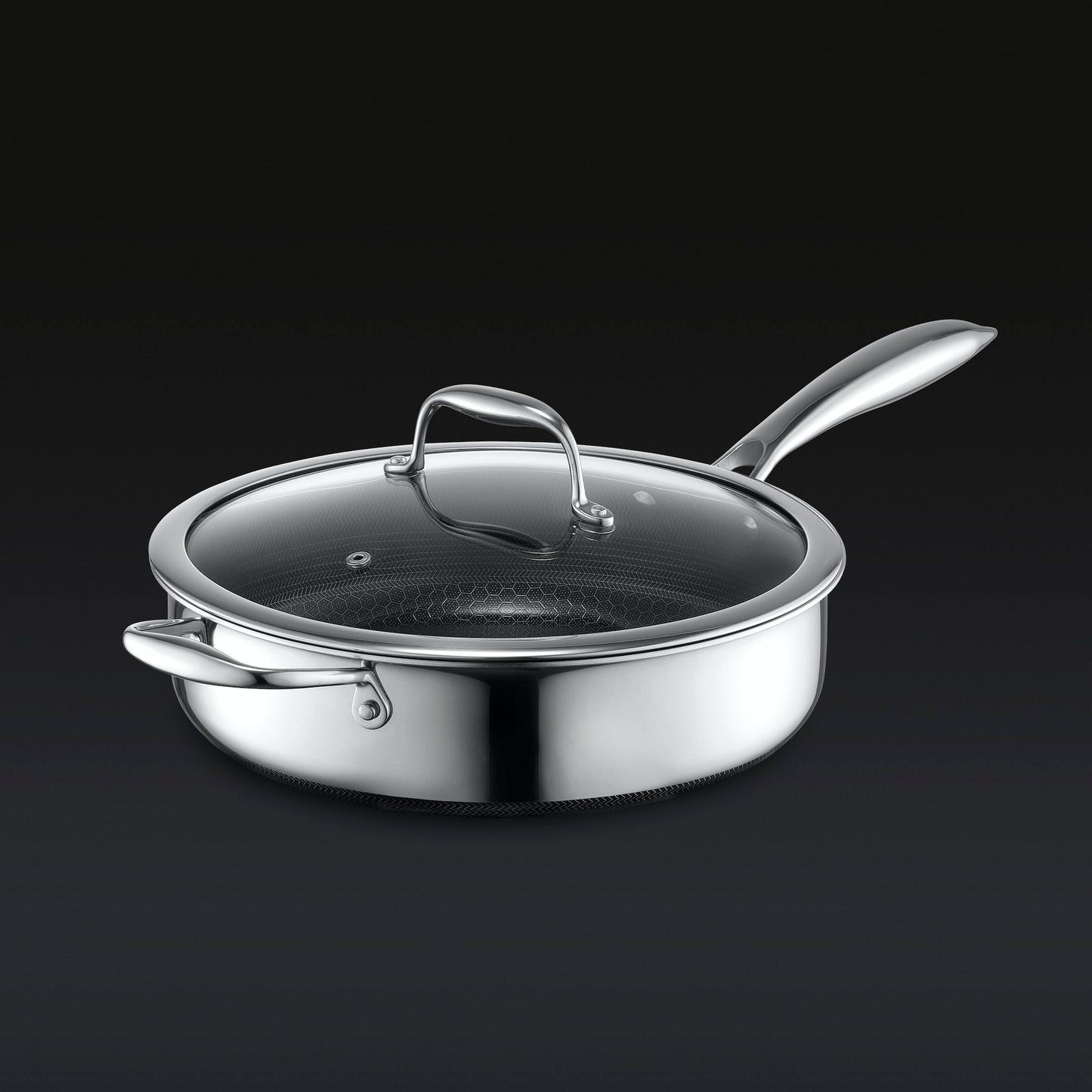 Hybrid Deep Saut¨¦ Pan with Lid, 3.3-Qt